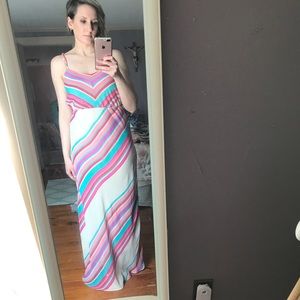 Colorful striped maxi dress